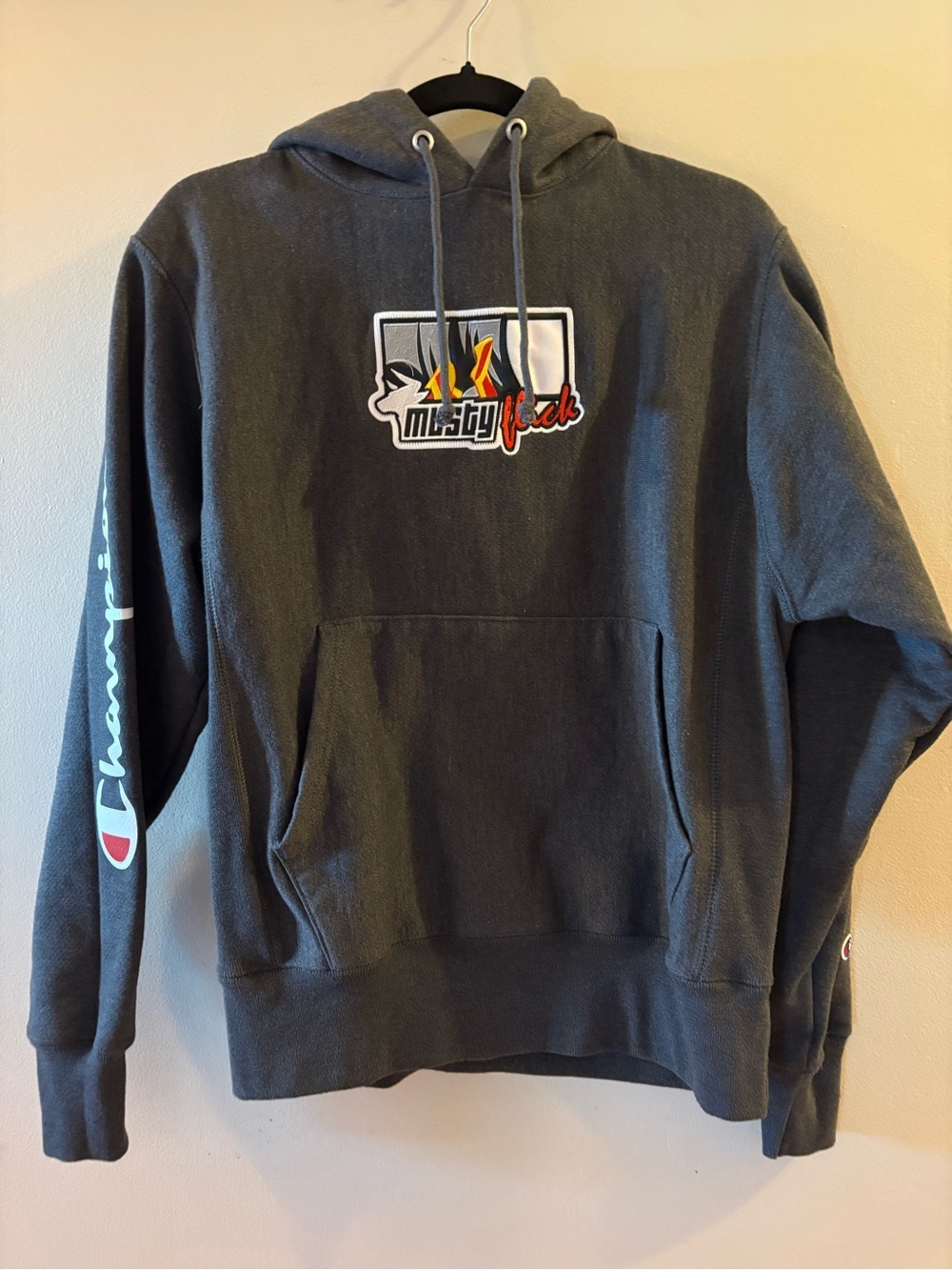 Champion Musty Flick Amustycow 1M Sub Reverse Weave Hoodie, Sz S, like new.
